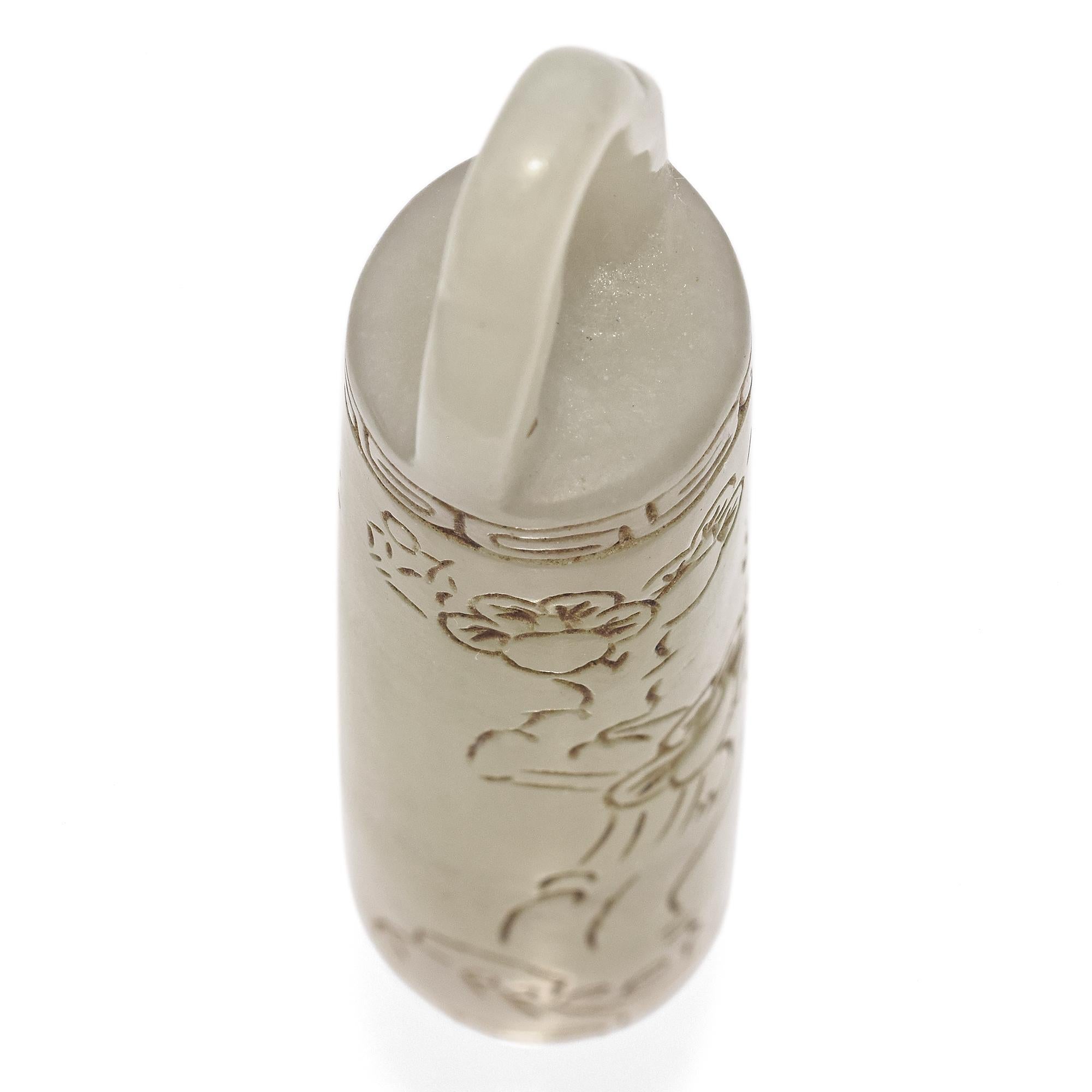 Antique East Asian Jade Carved Amulet Pendant For Sale 2