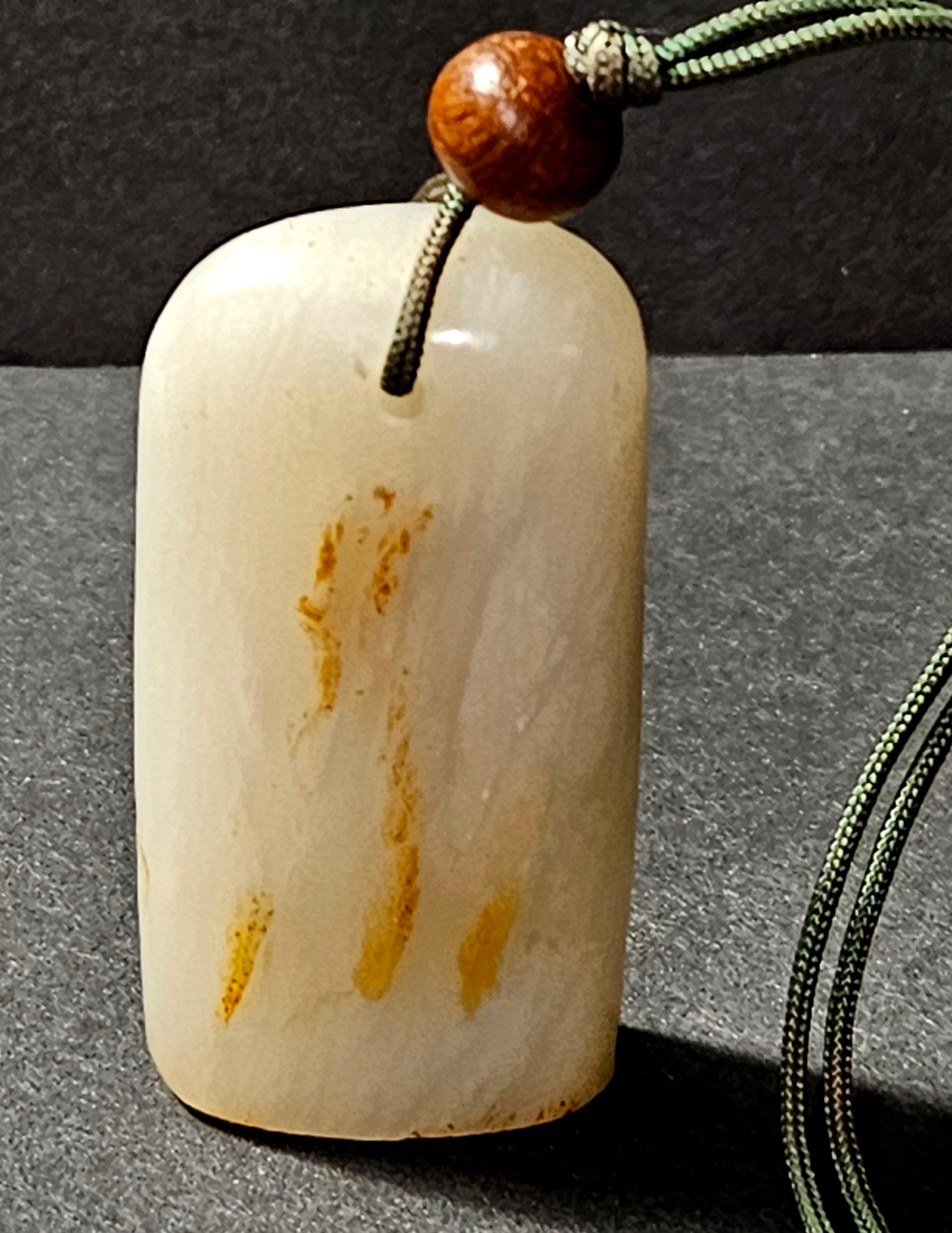 Chinois Ancien sceau circulaire en jade blanc de Chine Hetian Shop Ric#JD010 en vente