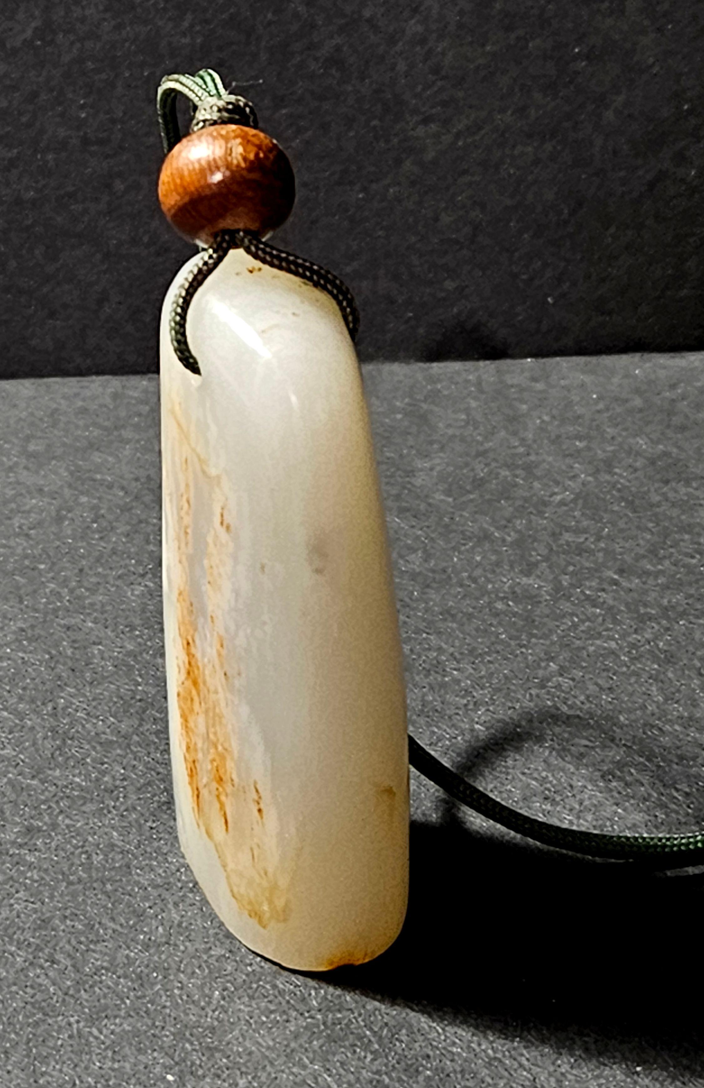 Ancien sceau circulaire en jade blanc de Chine Hetian Shop Ric#JD010 Excellent état - En vente à Norton, MA