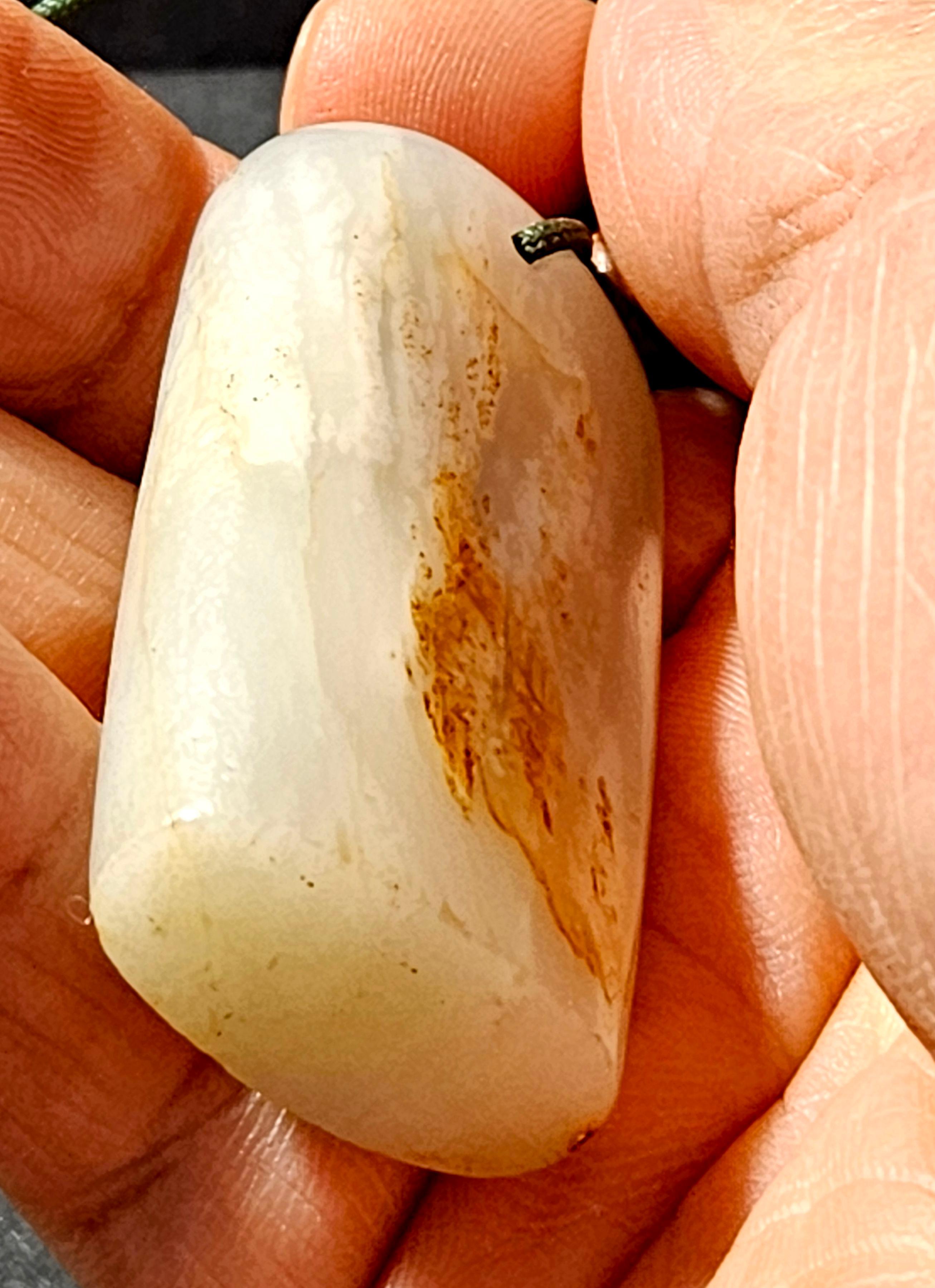 Jade Ancien sceau circulaire en jade blanc de Chine Hetian Shop Ric#JD010 en vente