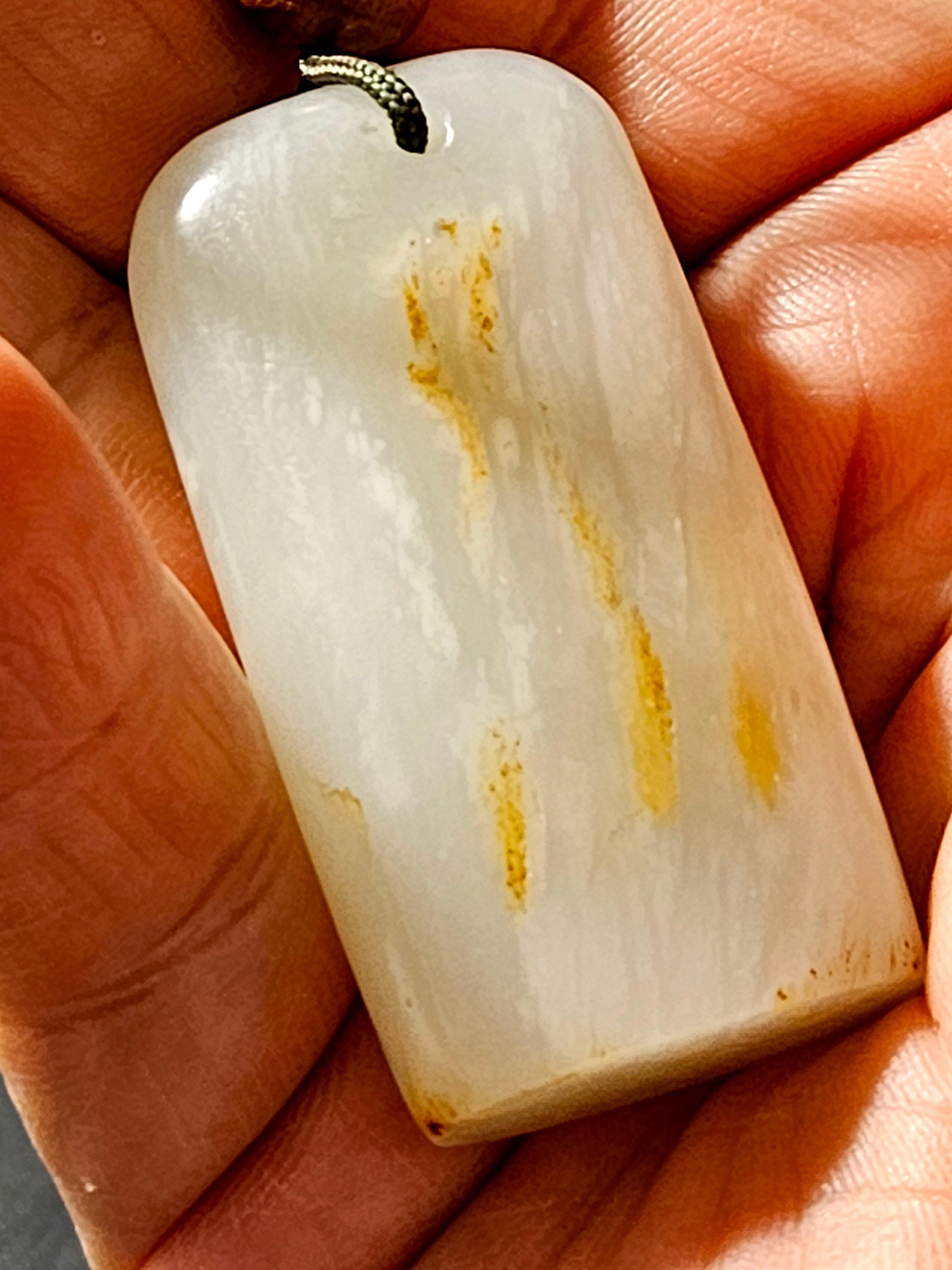 Ancien sceau circulaire en jade blanc de Chine Hetian Shop Ric#JD010 en vente 1