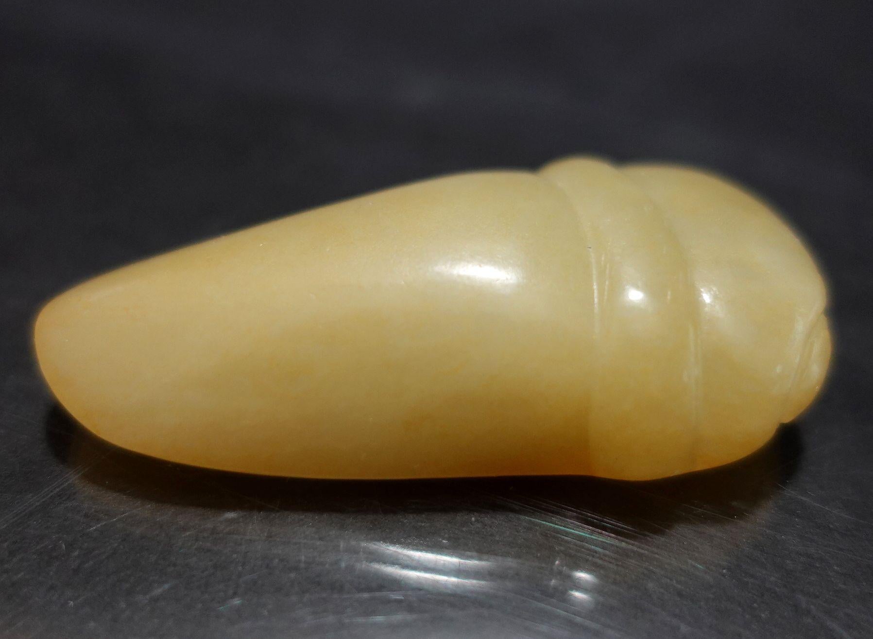 A nice hand-carved antique, Chinese Hetain White-Yellowish Jade 