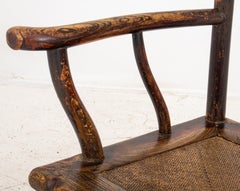 Antique Chinese High Yoke Back Wood Armchair