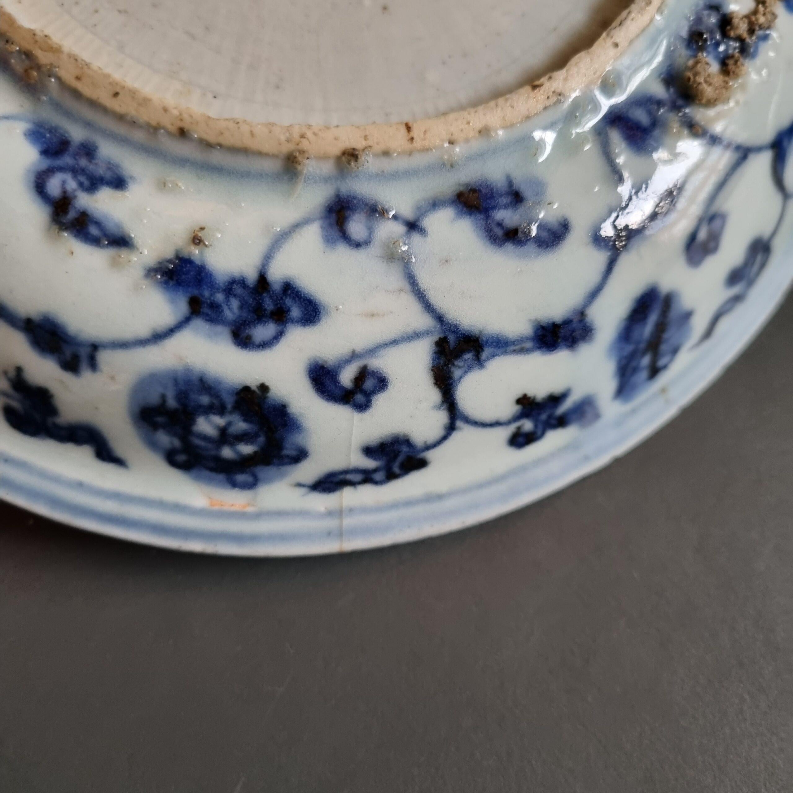 Antiguo Plato Chino Hongzhi o Zhengde Pescado, Siglo XV / XVI en Excelente estado para la venta en Amsterdam, Noord Holland