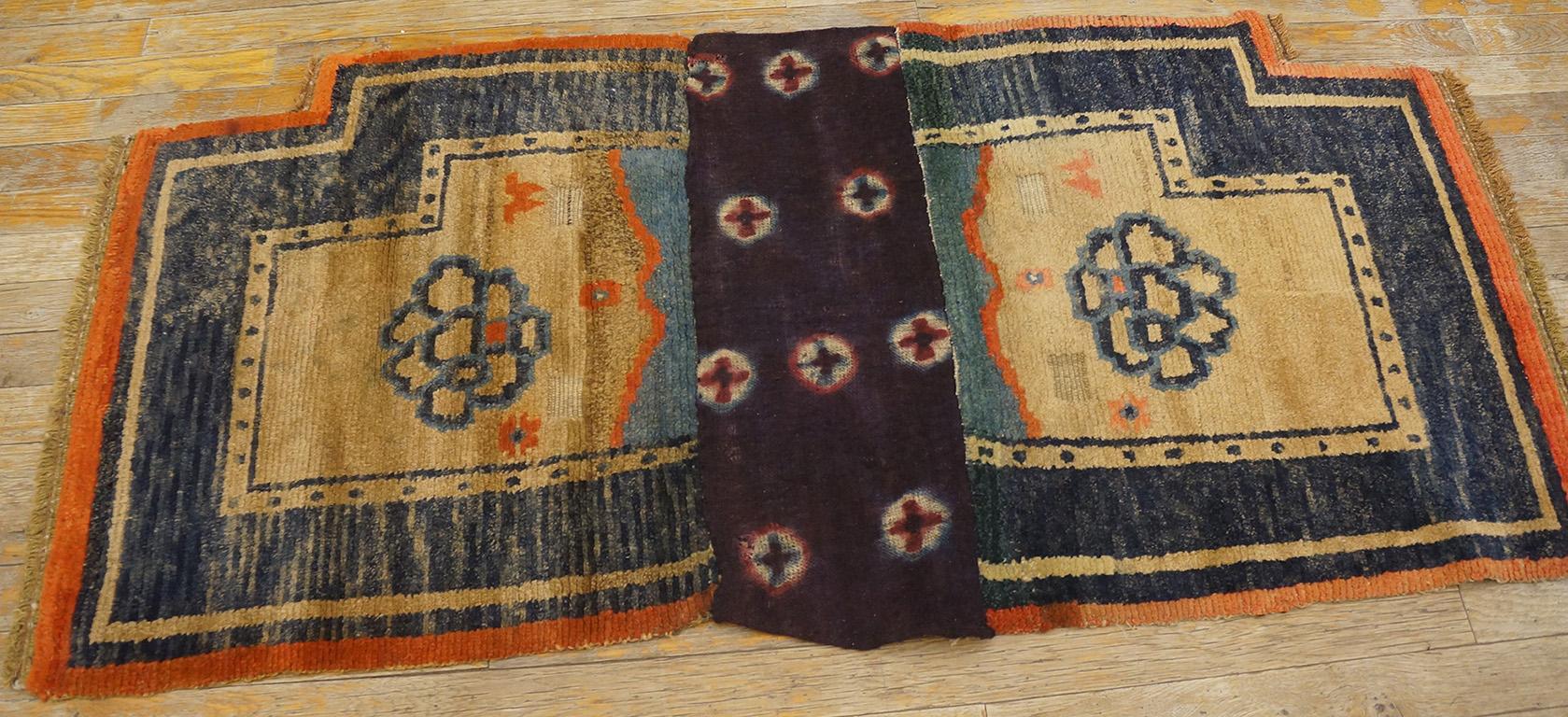 Early 20th Century Early 20th Chinese Tibetan Saddle Cover ( 2'2'' x 4'7'' - 66 x 140 ) For Sale
