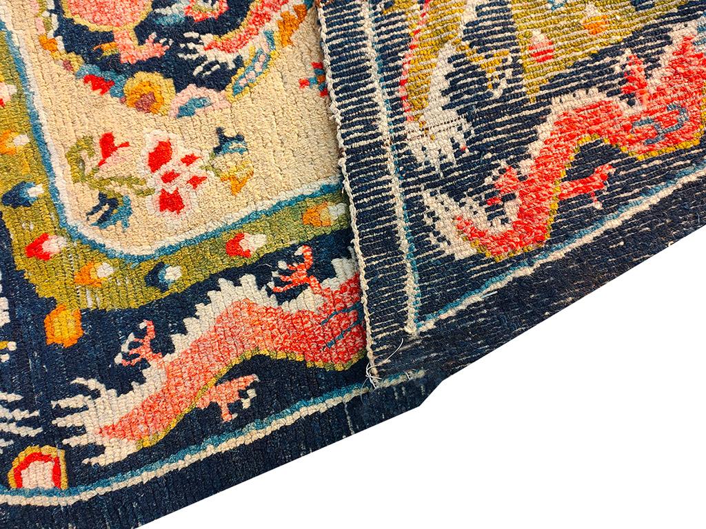Wool Early 20th Century Chinese Tibetan Saddle Cover ( 2'3''x 3'9'' - 69 x 114 ) For Sale