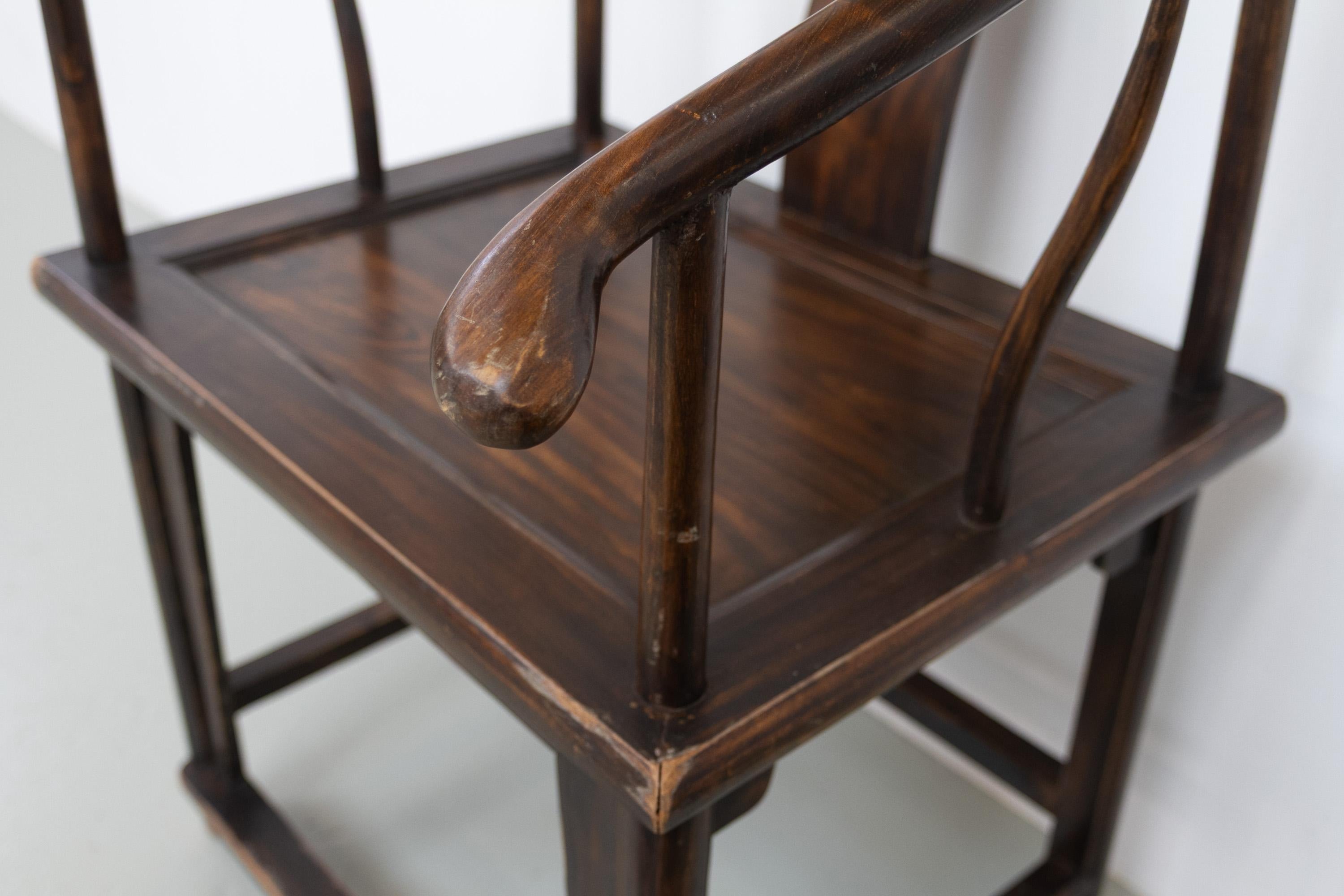 Antique Chinese Horseshoe Armchairs, 1890s. Set of 2. For Sale 8