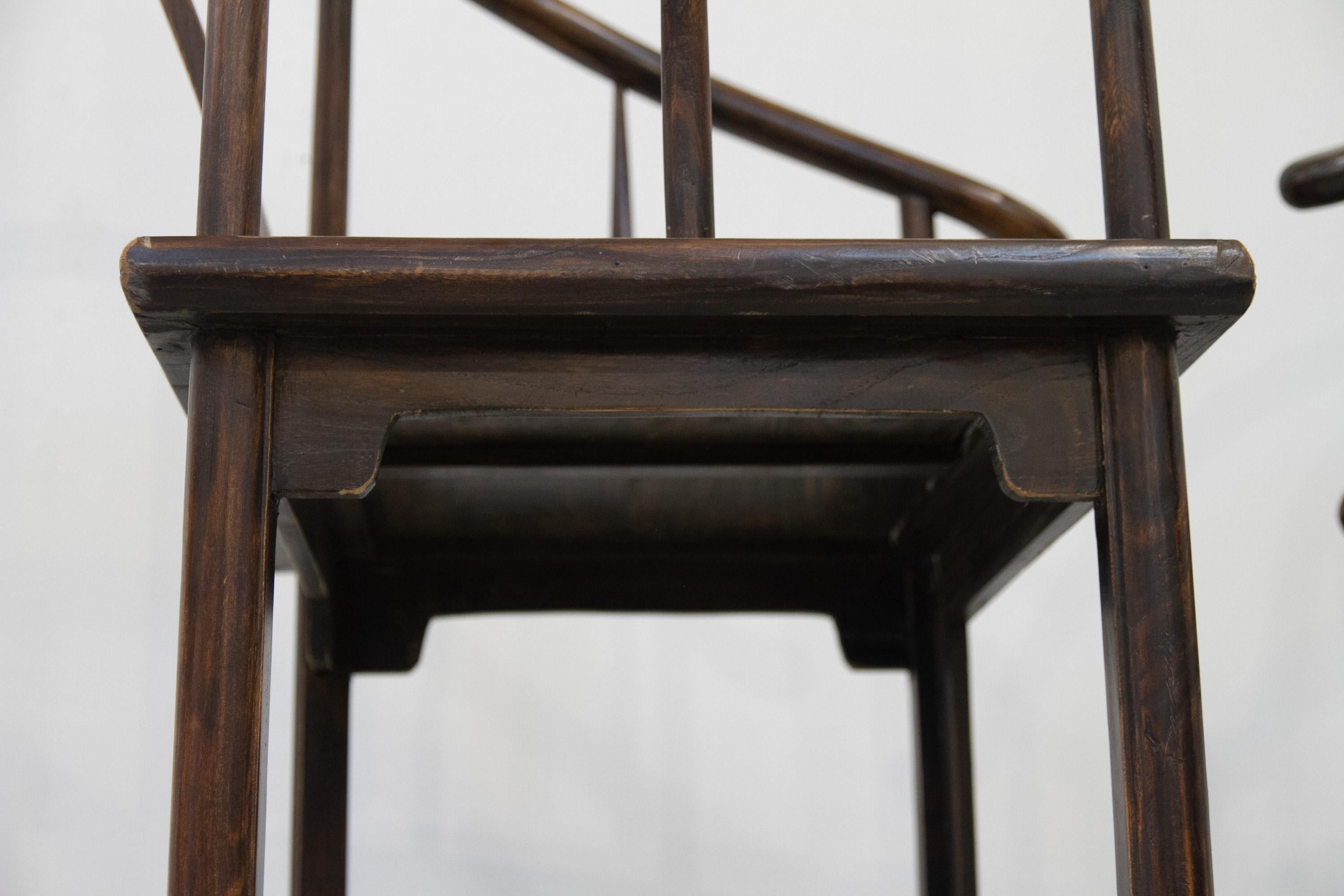 Antique Chinese Horseshoe Armchairs, 1890s. Set of 2. For Sale 13