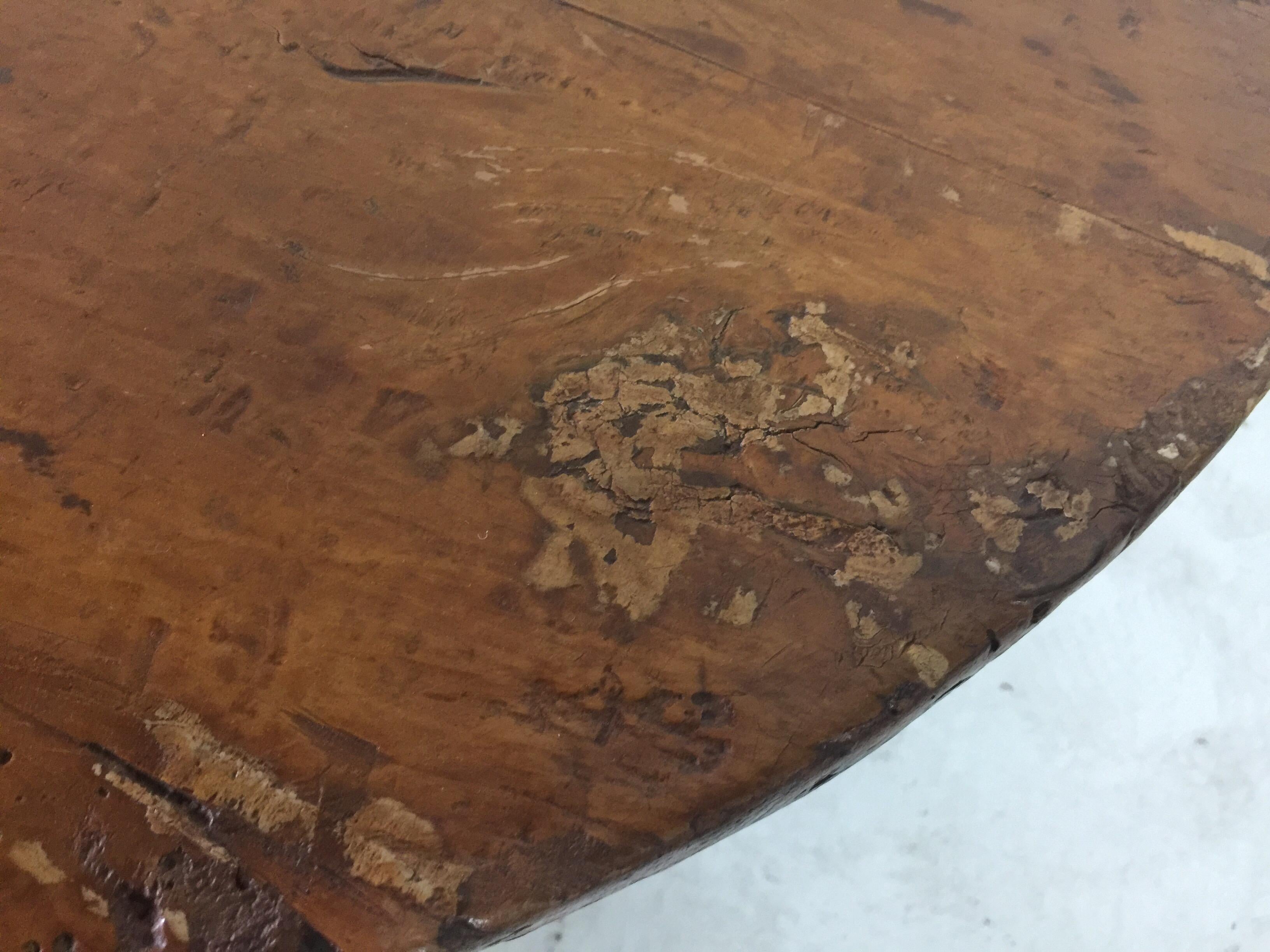 table ancienne bois ronde