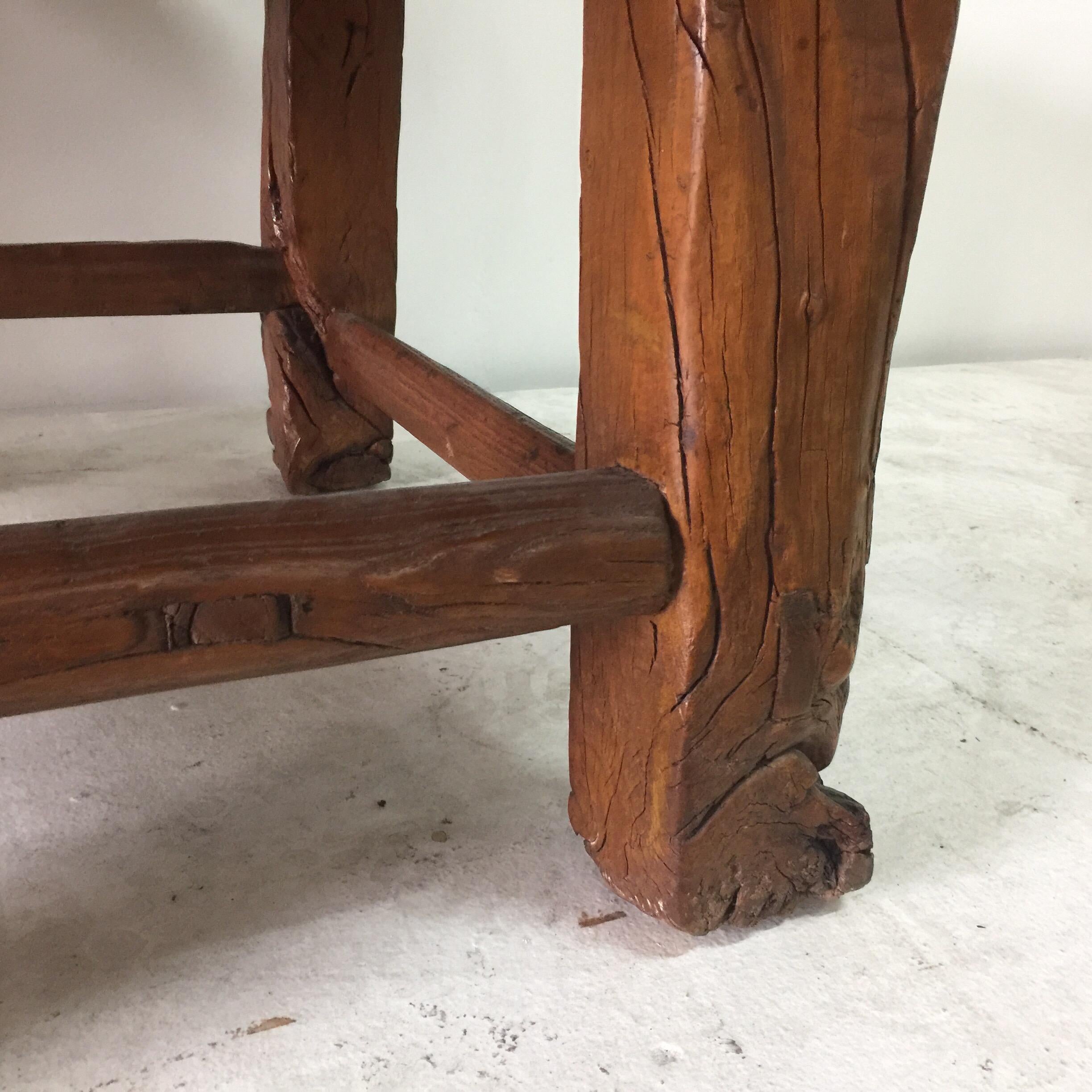 Exportation chinoise Ancienne table ronde chinoise Huanghuali en bois de feuillus en vente
