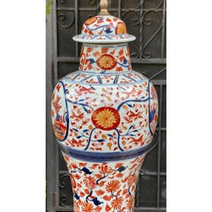 Antique Chinese Imari Pottery Kangxi Jar Designer Lamps, a Pair