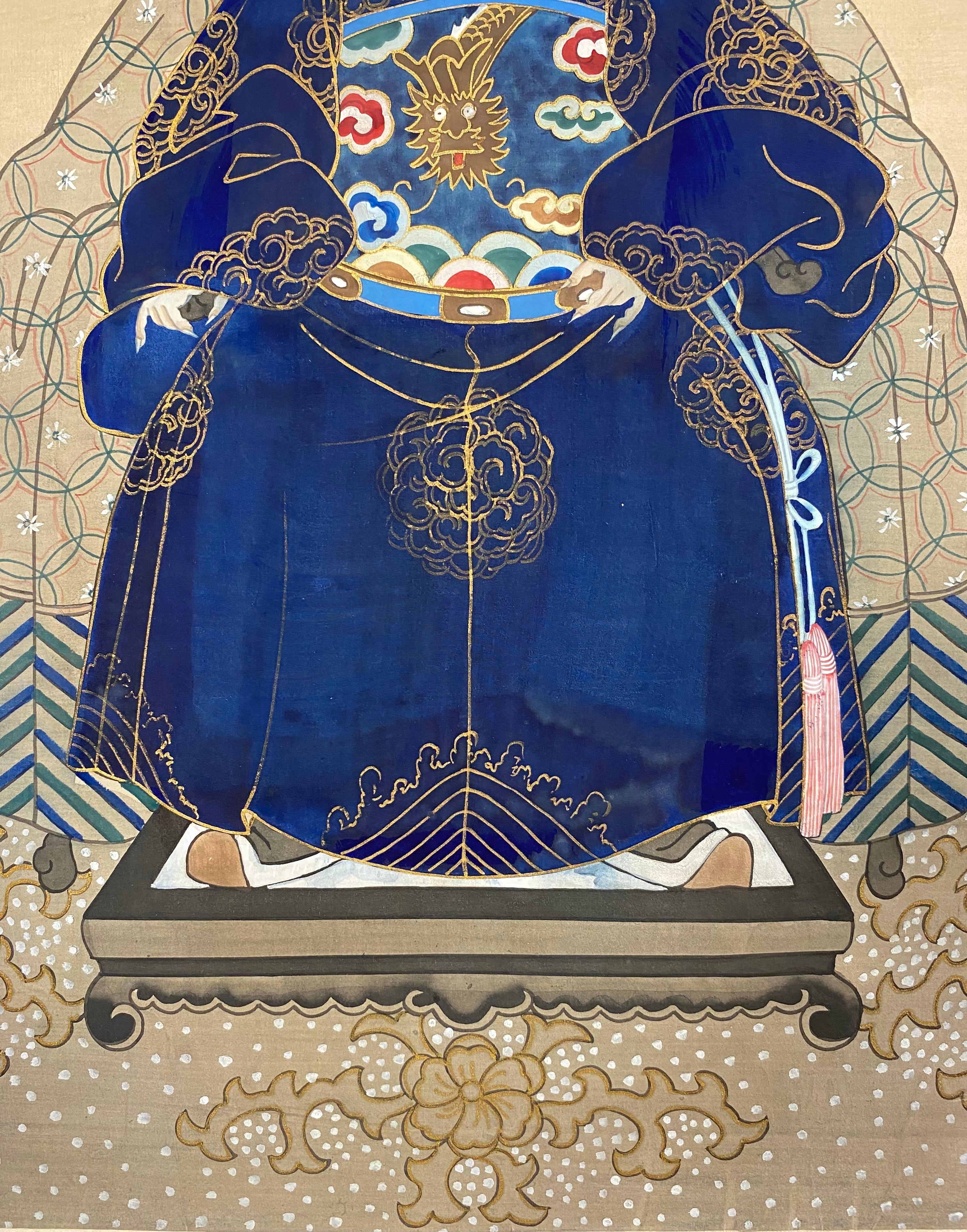 Majestad imperial: pintura sobre seda del emperador de la dinastía Ming del siglo XIX

Esta exquisita pintura sobre seda, que data del siglo XIX, representa a un majestuoso emperador de la dinastía Ming con todos sus atavíos. Pintada a mano con