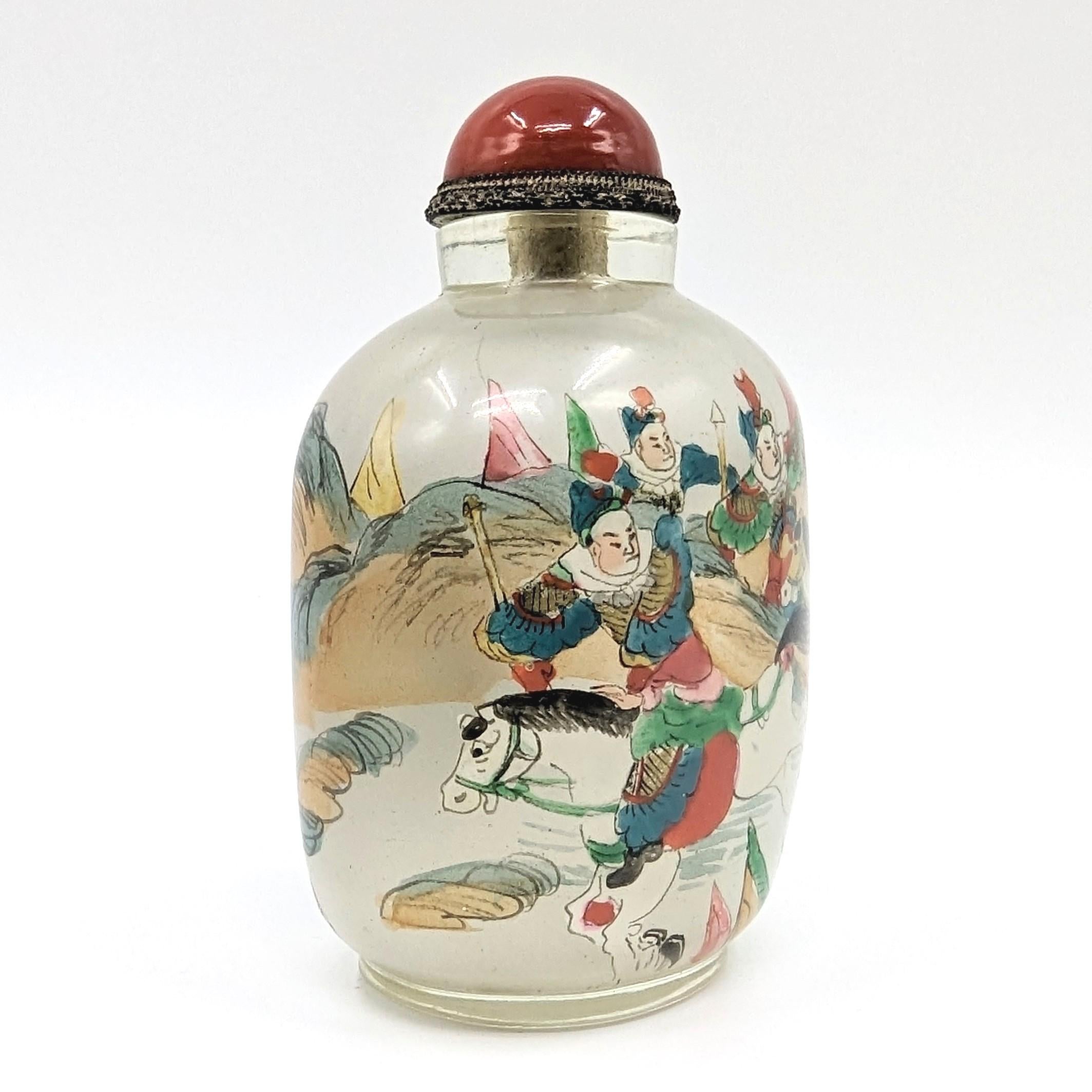 Women's or Men's Antique Chinese Inside Painted Glass Snuff Bottle 