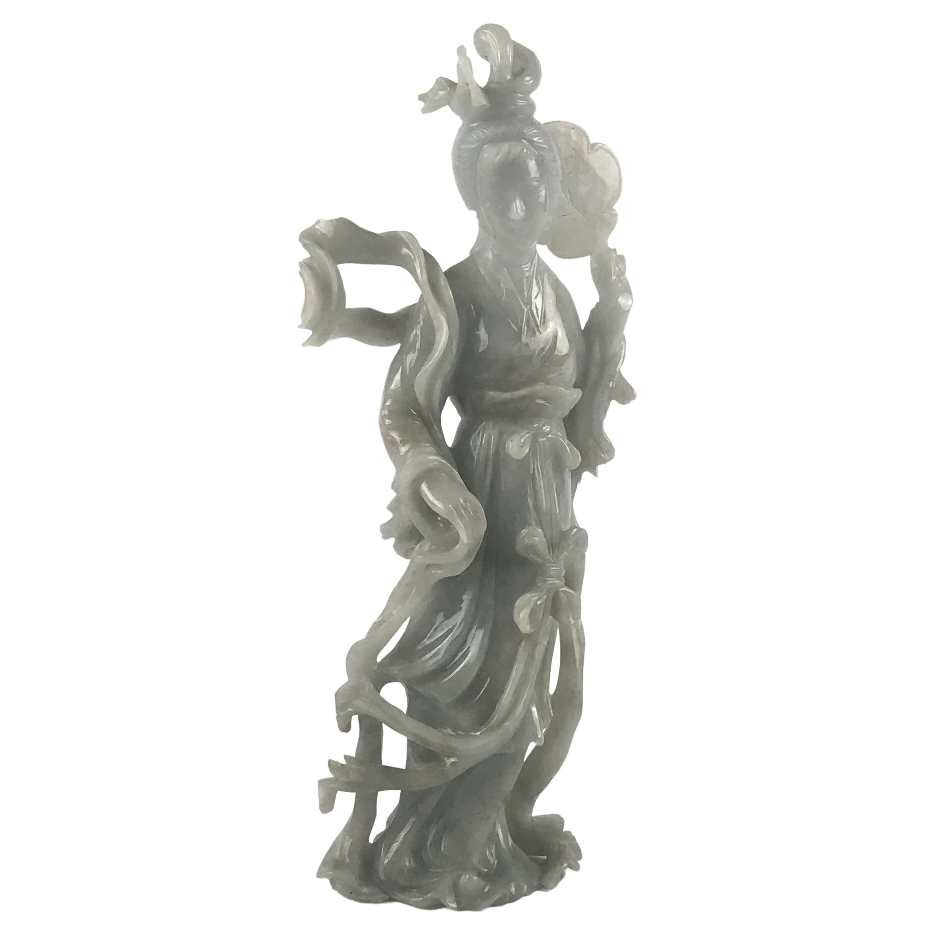 Pair of Chinese Carved Jade Maidens at 1stDibs the jade maidens