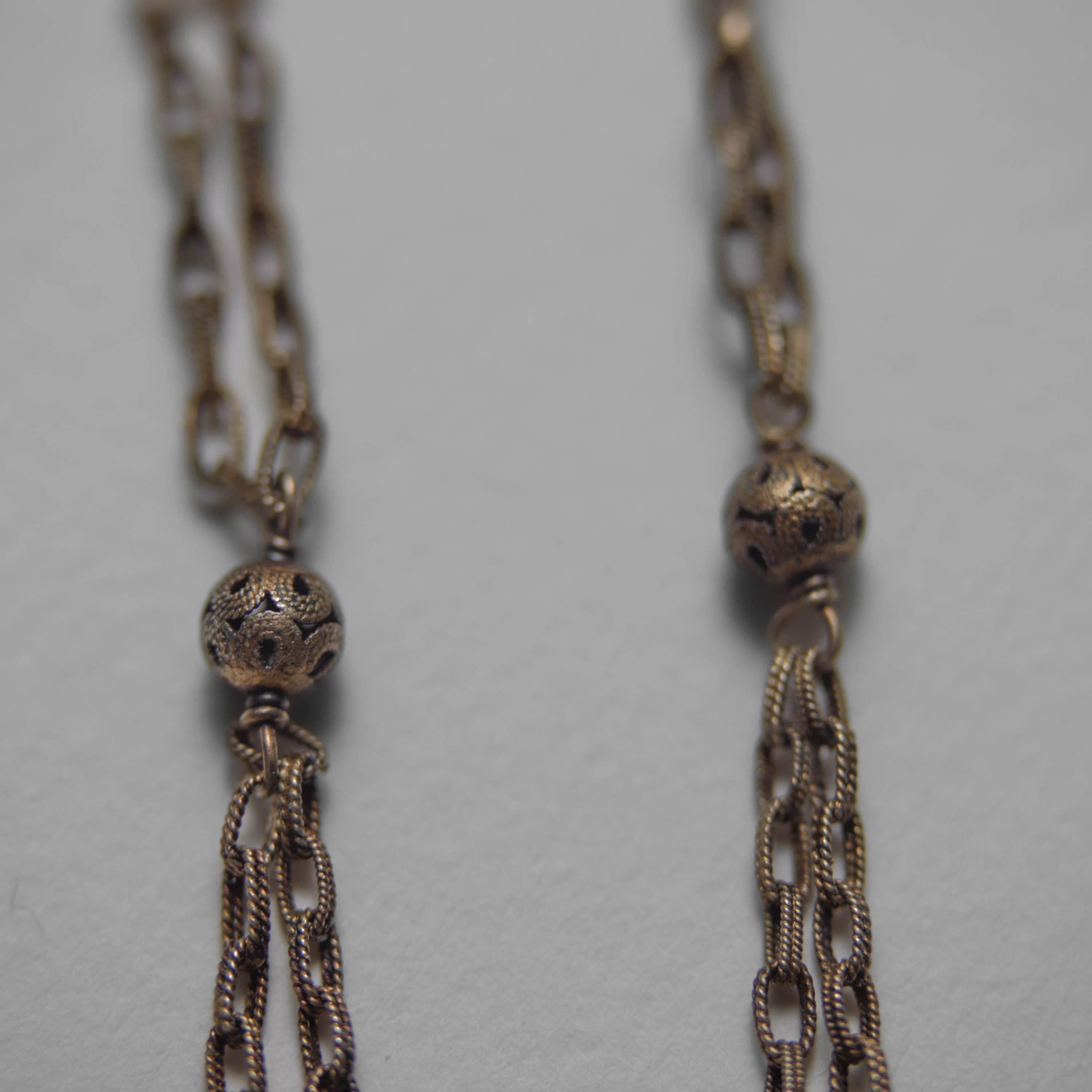 Antike, chinesische, vergoldete Halskette aus Jade und Turmalin im Jugendstil im Zustand „Hervorragend“ im Angebot in Southbury, CT