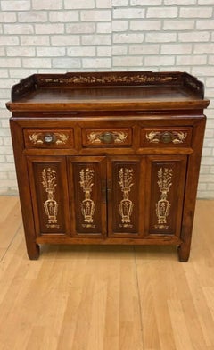 Antique Chinese Jiangsu Province Rosewood with Bone Inlay Sideboard Cabinet