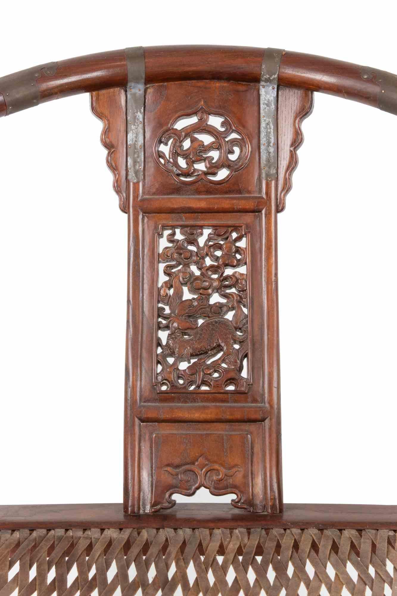 Italian Antique Chinese Jiaoy Chair Qing Dynasty, 19th Century For Sale