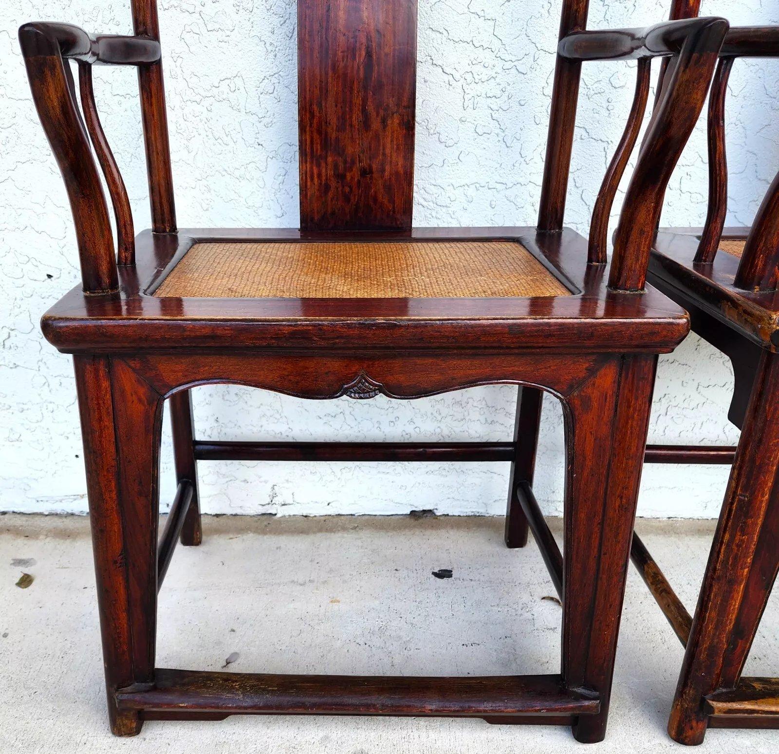 Antike chinesische Ju Mu-Hut-Sessel mit authentifizierter Echtheit, Paar im Angebot 5