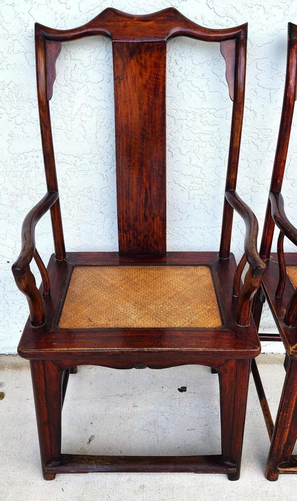 Antike chinesische Ju Mu-Hut-Sessel mit authentifizierter Echtheit, Paar im Angebot 2