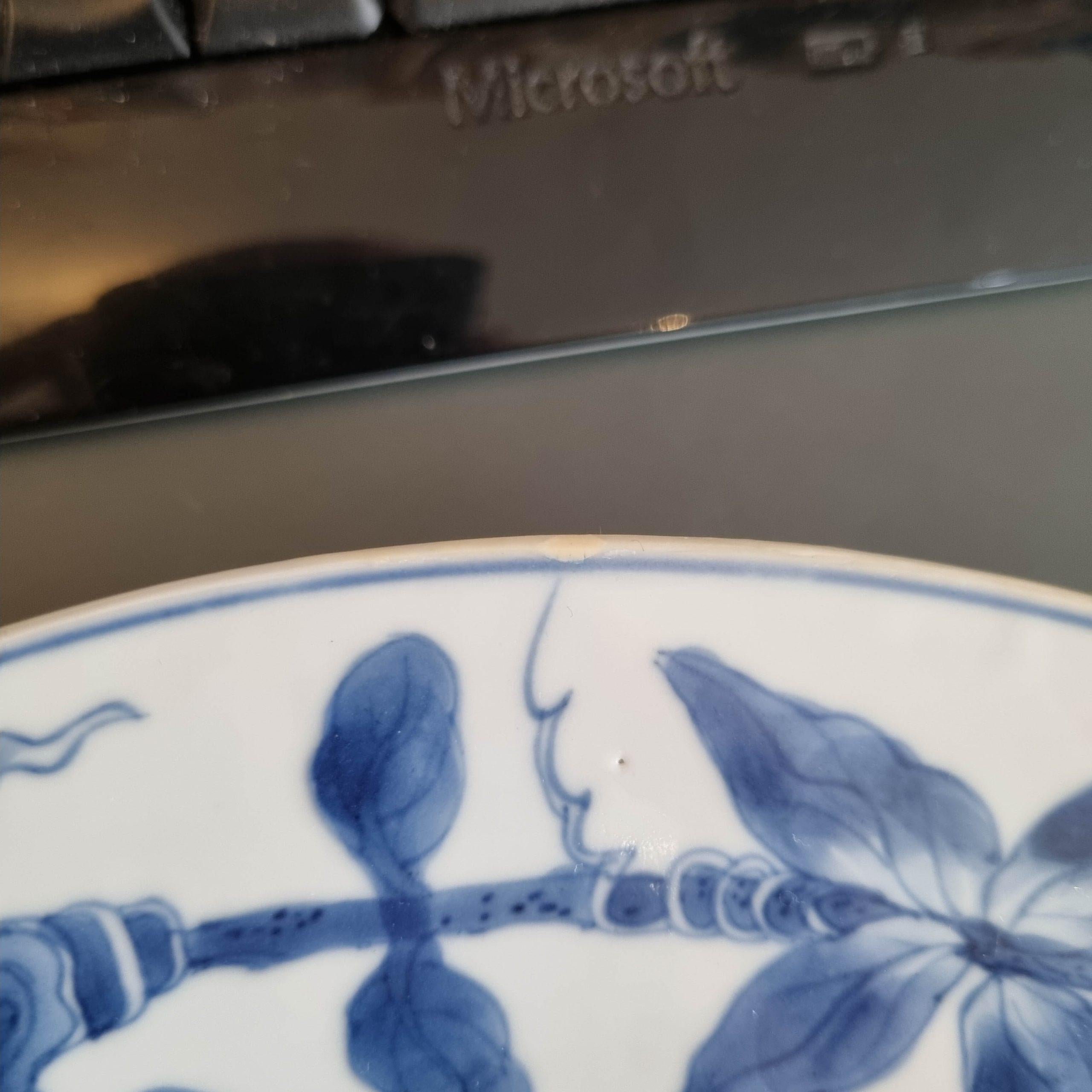 Antiguo Pate Armorial de Porcelana China Kangxi Azul y Blanco, Ca 1700 Qing en venta