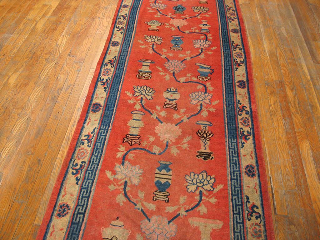 Antiker chinesischer Kansu-Teppich, Größe: 3'8