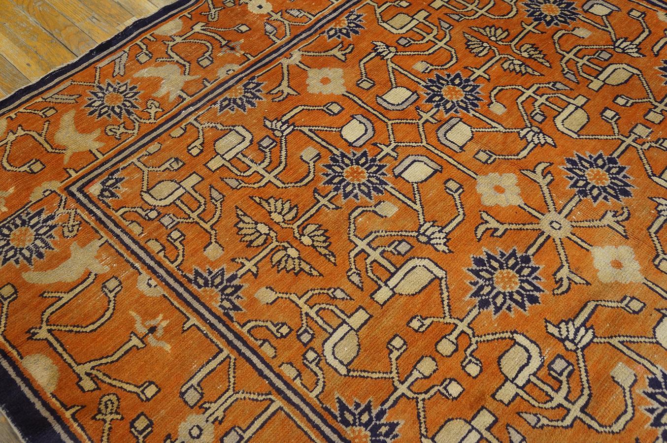 Late 19th Century 19th Century W. Chinese Gansu Carpet ( 6'2