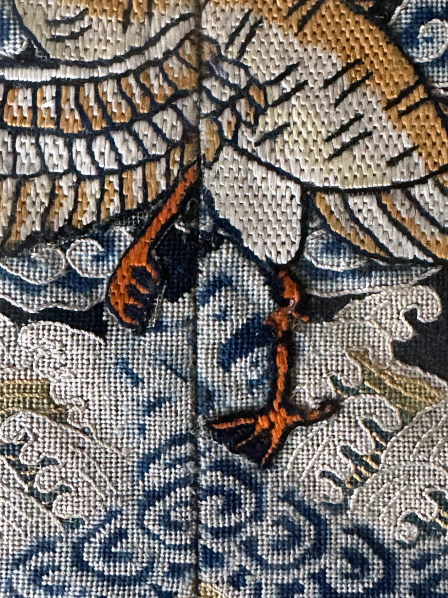 Antique Chinese Kesi Fourth Rank Badges Qing Dynasty In Good Condition For Sale In Atlanta, GA