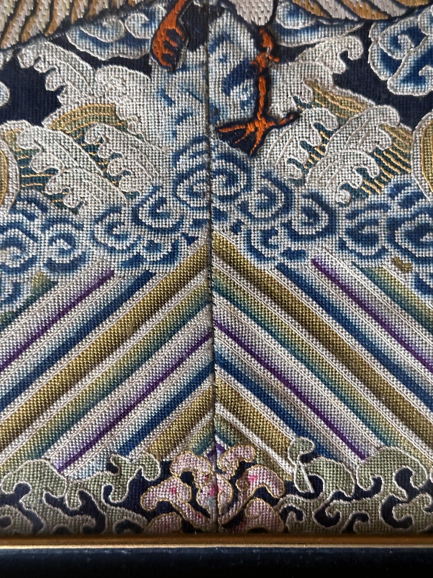 19th Century Antique Chinese Kesi Fourth Rank Badges Qing Dynasty For Sale
