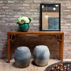Antigua Mesa Consola China de Ojo de Cerradura, Siglo XIX