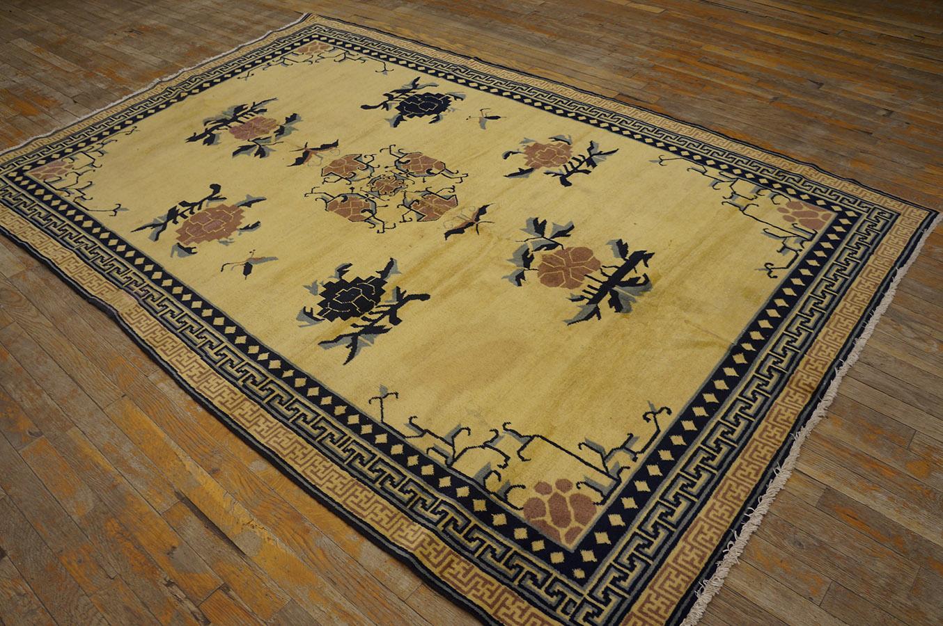 Hand-Knotted Antique Chinese Khotan Rug 5' 4'' x 8' 0'' For Sale