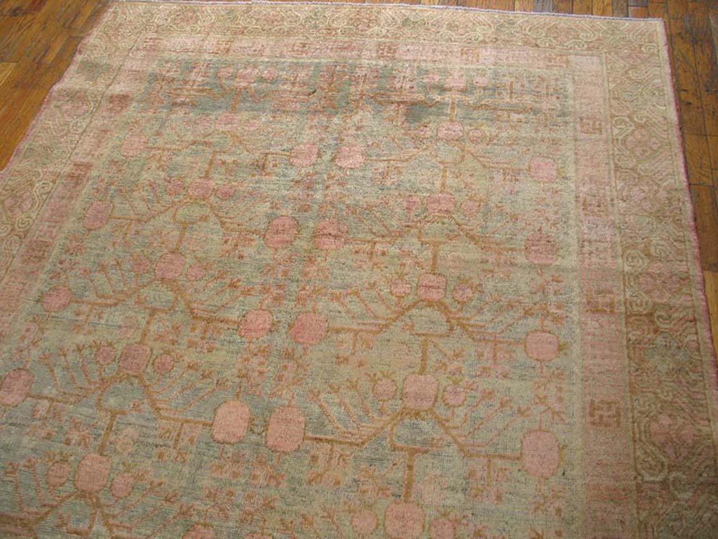 Alfombra Khotan de Asia Central de principios del siglo XX ( 5'10