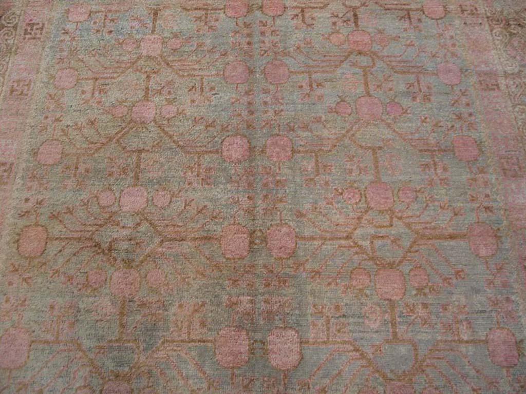 Alfombra Khotan de Asia Central de principios del siglo XX ( 5'10