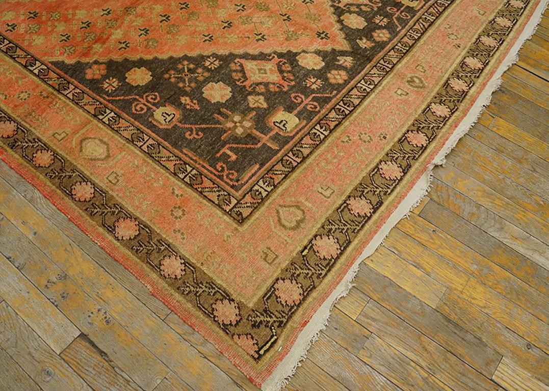 Chinese Early 20th Century Central Asian Khotan Carpet ( 5'6