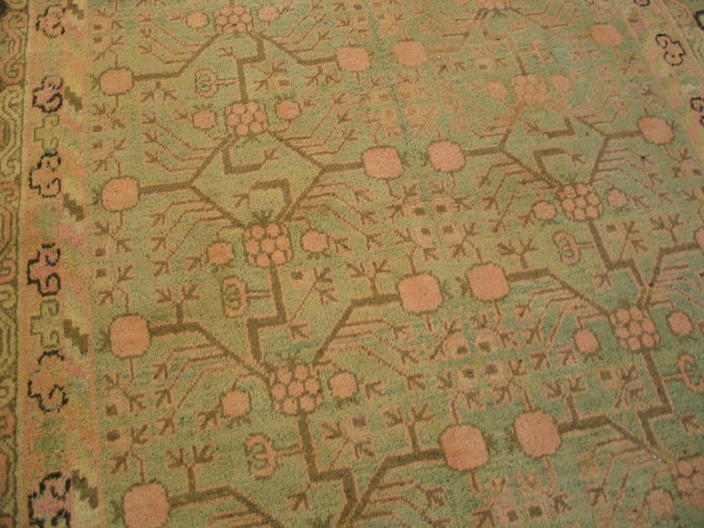 Hand-Knotted Early 20th Century Central Asian Khotan Carpet ( 5'8