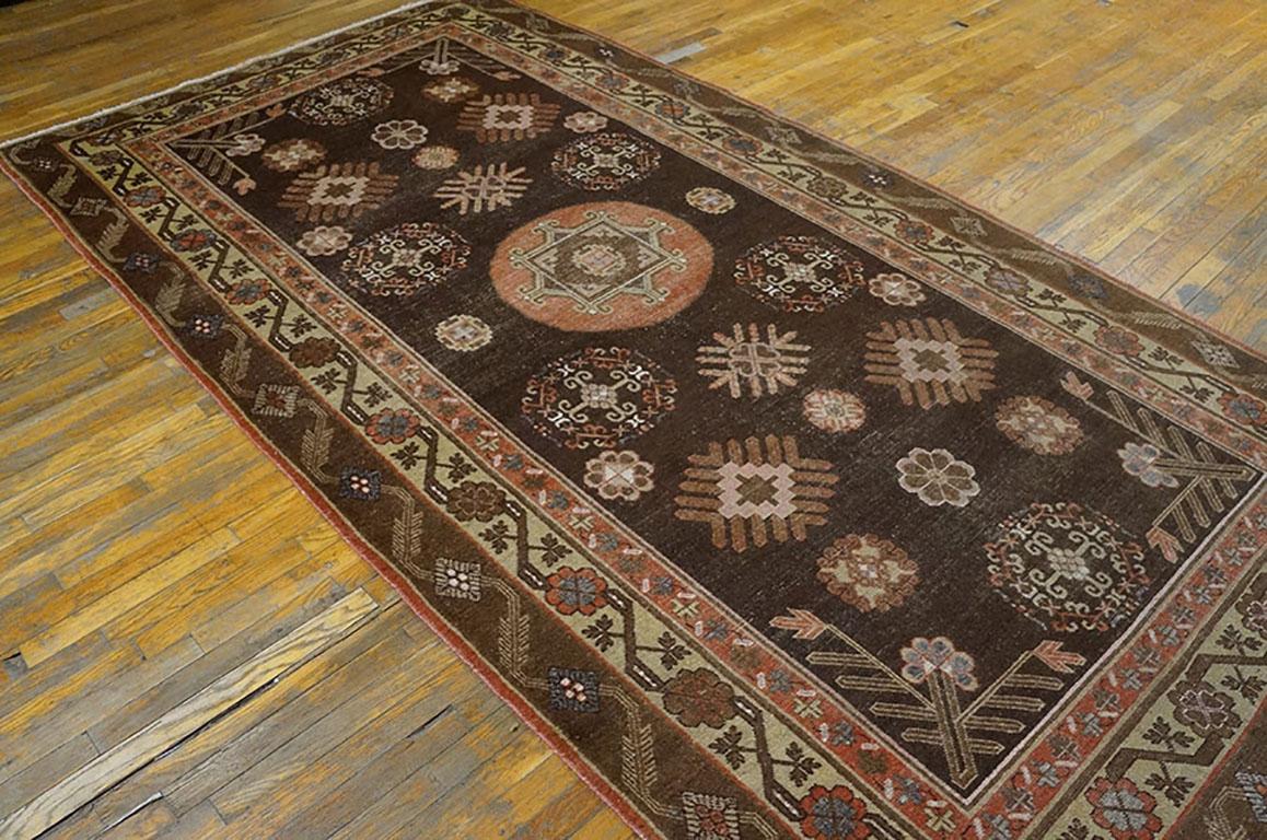 Early 20th Century Central Asian Chinese Khotan Carpet (5'8