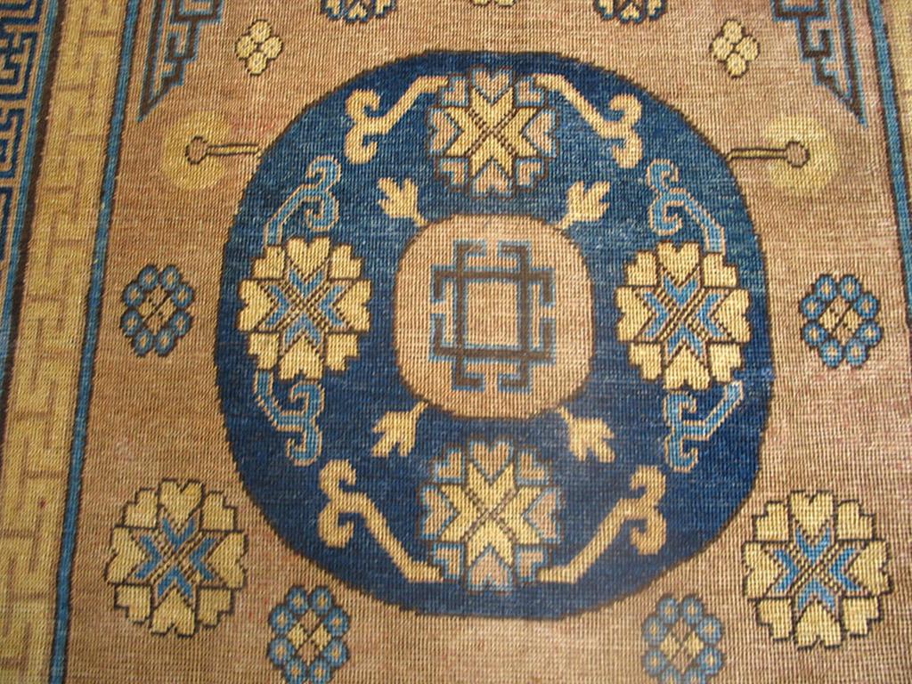 Chinese 19th Century Central Asian Khotan Carpet ( 6'3