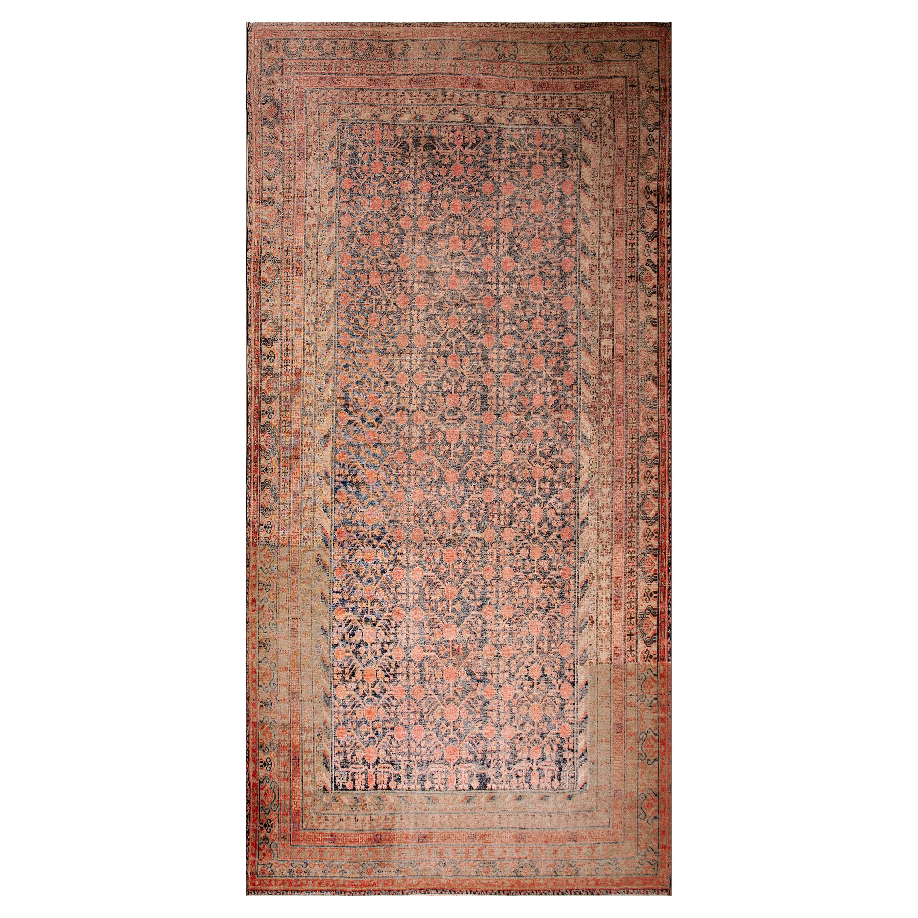 Early 20th Century Central Asian Khotan Carpet ( 9' x 17' 6" - 275 x 533 ) For Sale