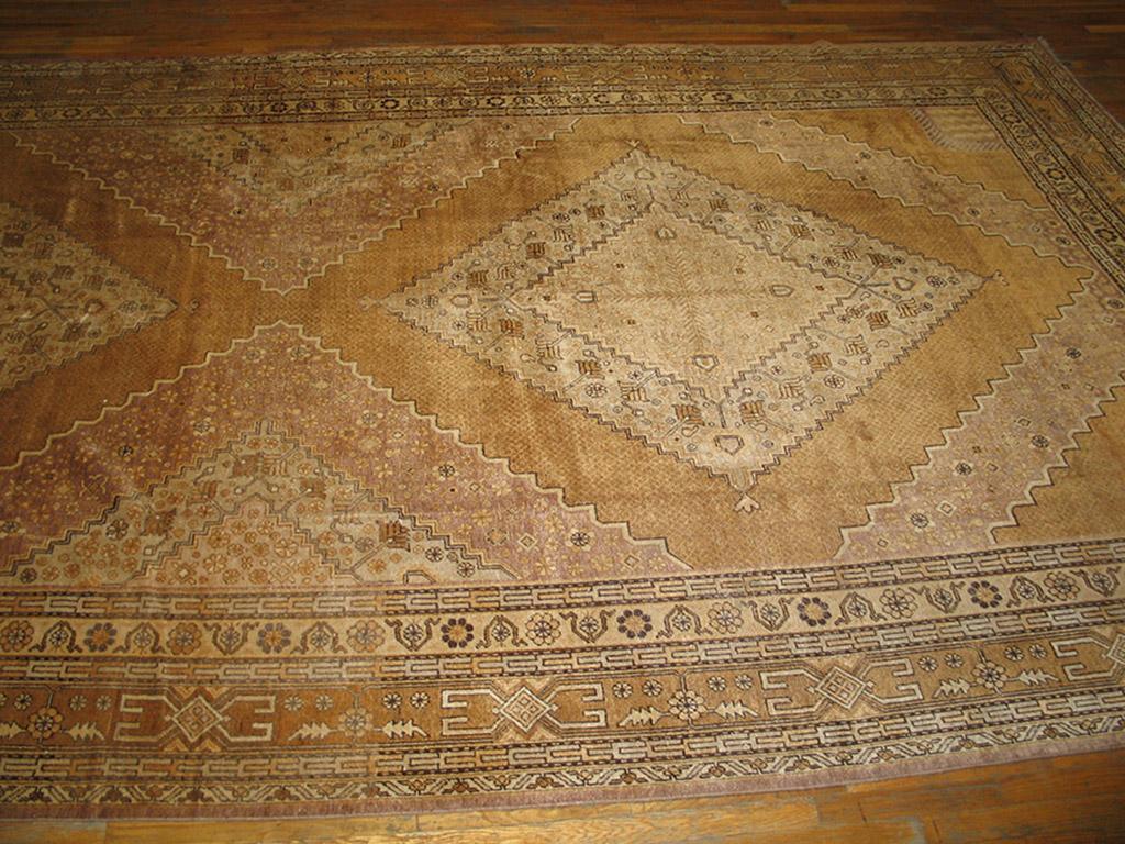 Hand-Knotted 1930's Central Asian Khotan Carpet ( 9'2
