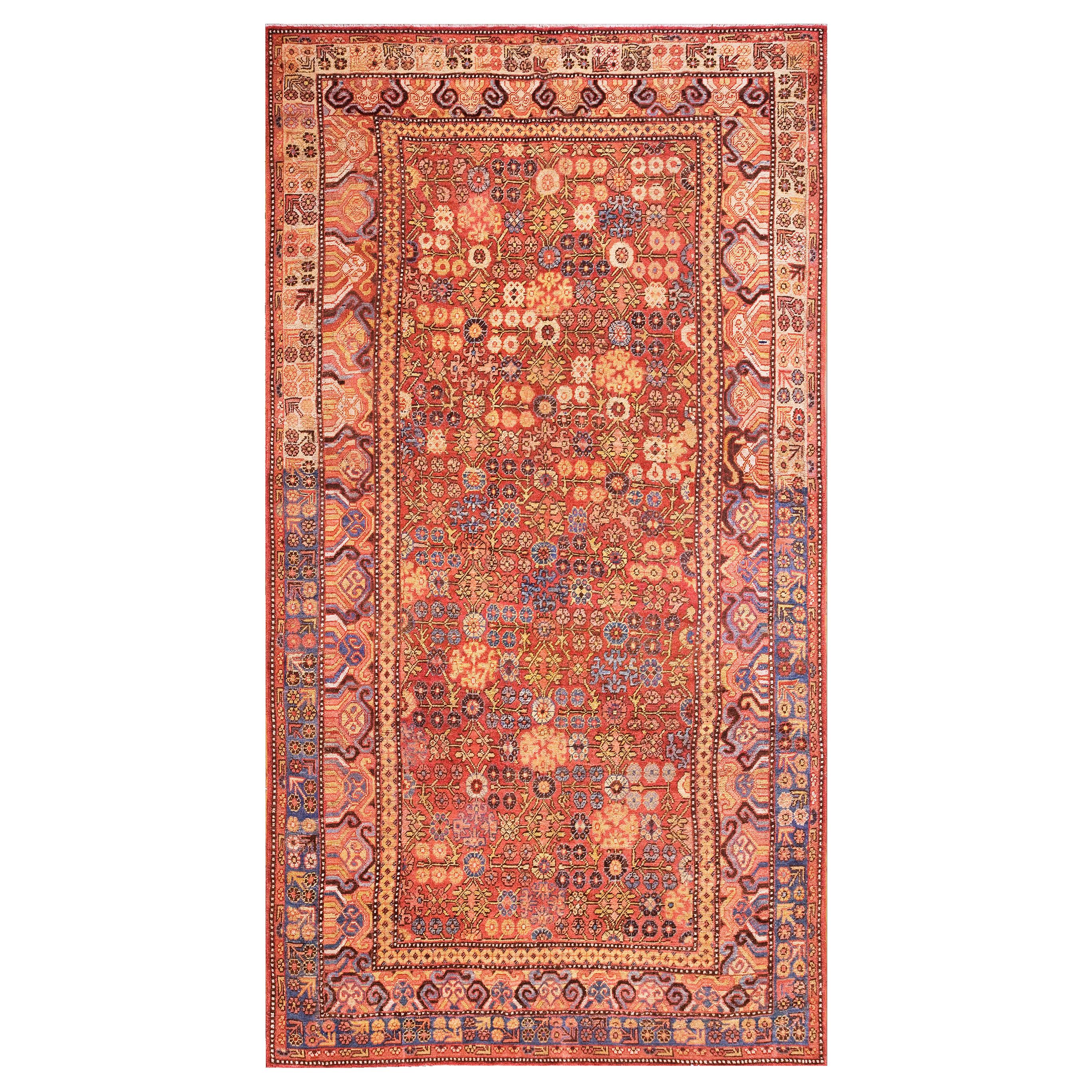 Late 18th Century Central Asian Chinese Khotan Carpet (6'6" x 11'6" - 198 x 355) For Sale