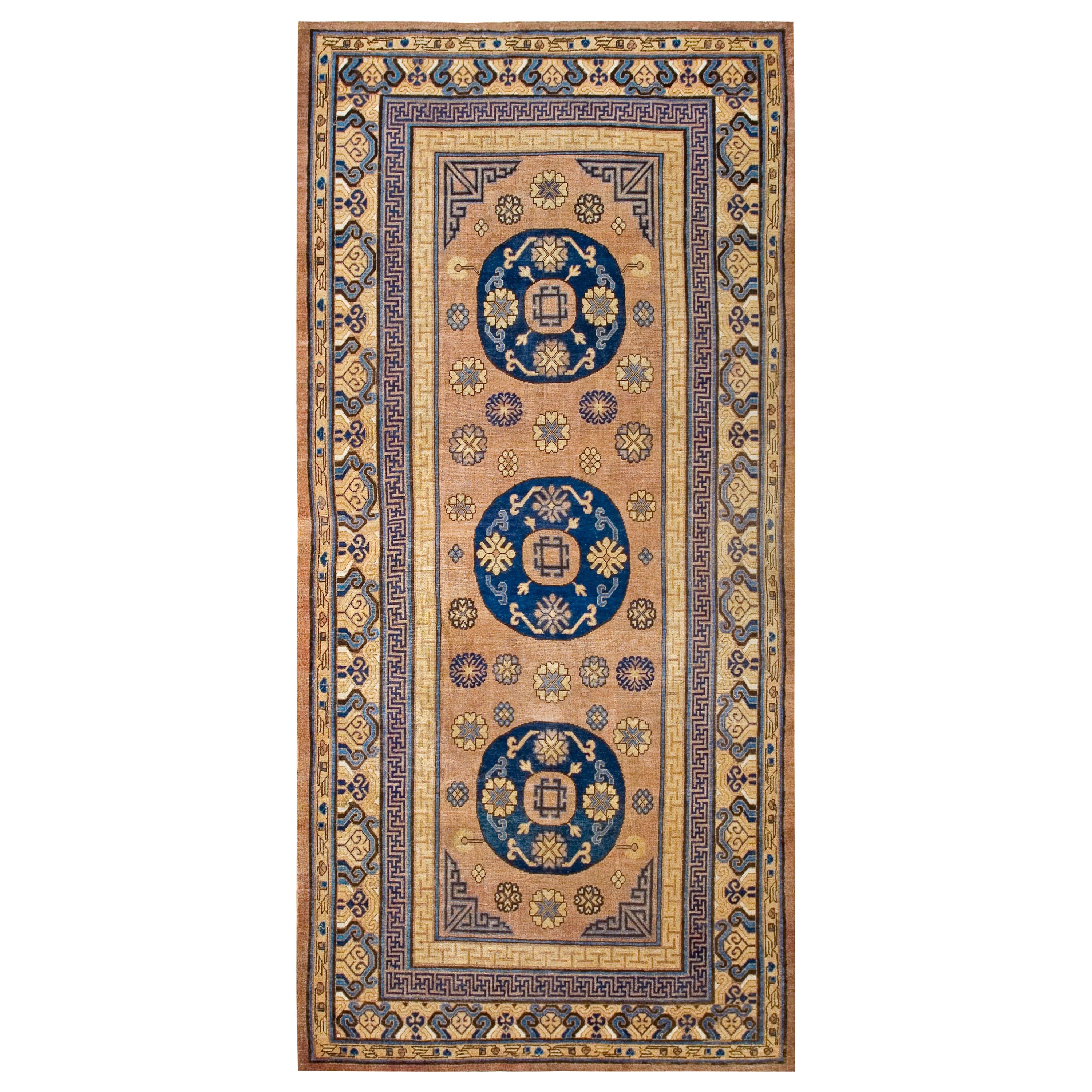 19th Century Central Asian Khotan Carpet ( 6'3" x 13'5" - 190 x 410 ) For Sale