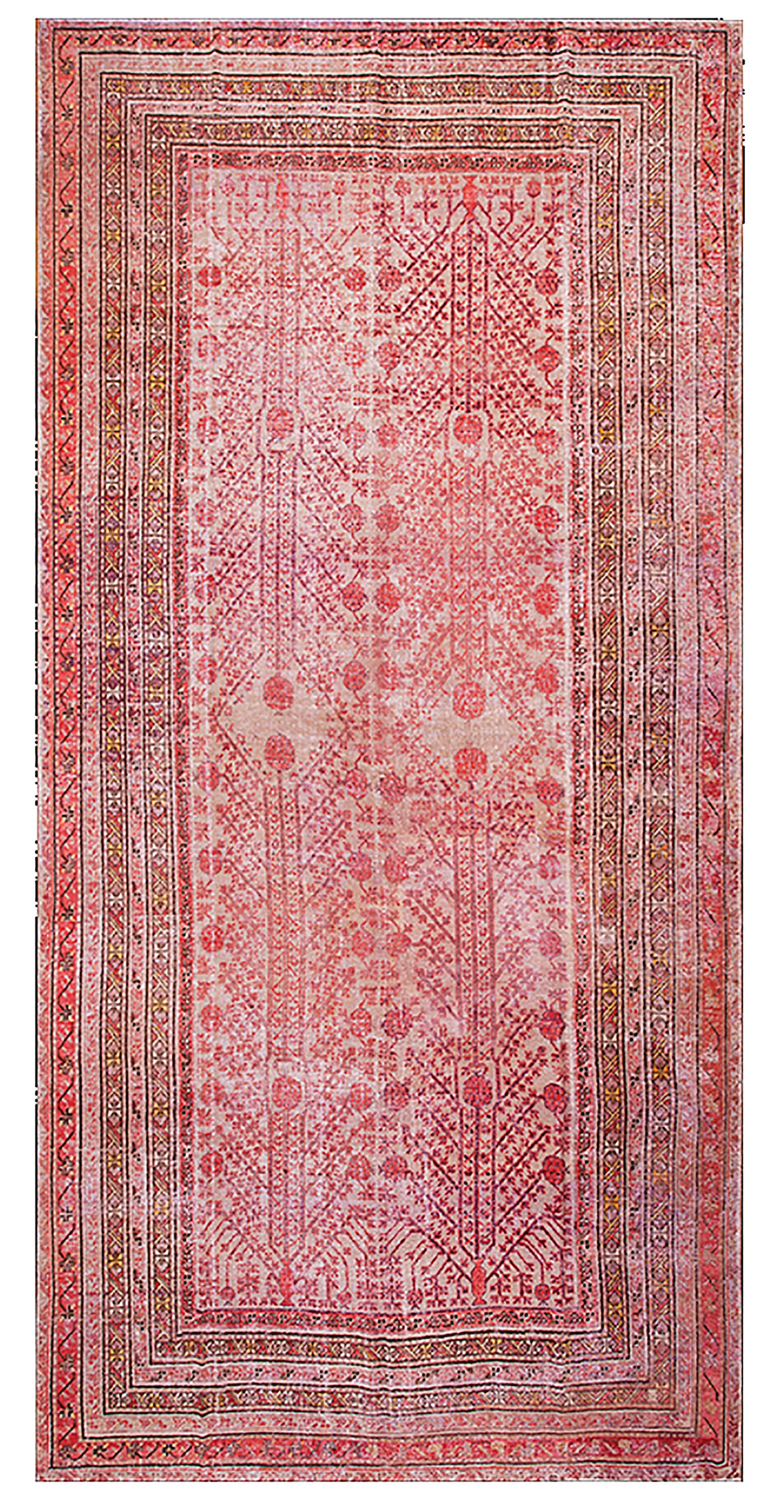 Early 20th Century Central Asian Khotan Carpet ( 8'8" x 18'4" - 265 x 558 )