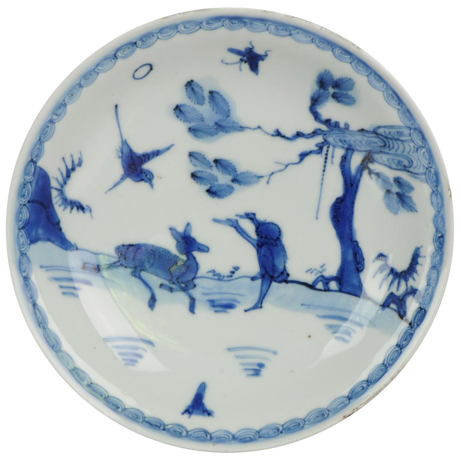 Ancien cerf transitionnel chinois KoSometsuke en porcelaine du 17ème siècle Ming en vente