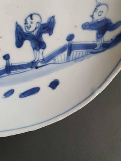 Antiker chinesischer Kosometsuke Tianqi/Chongzhen-Porzellanteller für Jungen in Landschaft