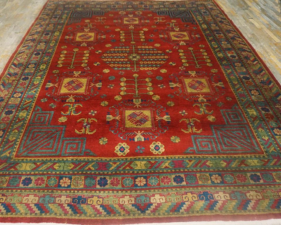 Early 20th Century Central Asian Chinese Khotan Carpet 
8'7