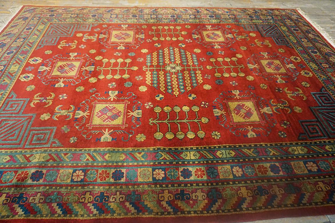 Early 20th Century Central Asian Chinese Khotan Carpet (8'7