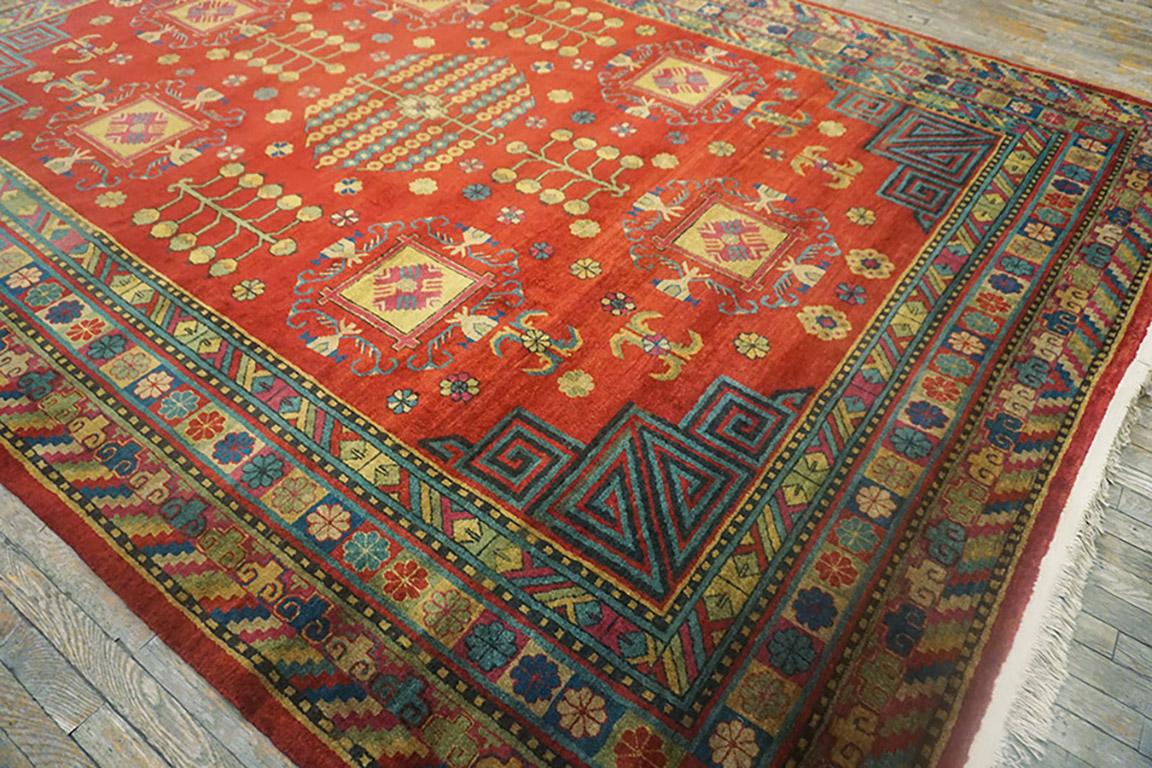 Mid-20th Century Early 20th Century Central Asian Chinese Khotan Carpet (8'7