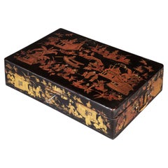 Antique Chinese Lacquer Box, 19th Century