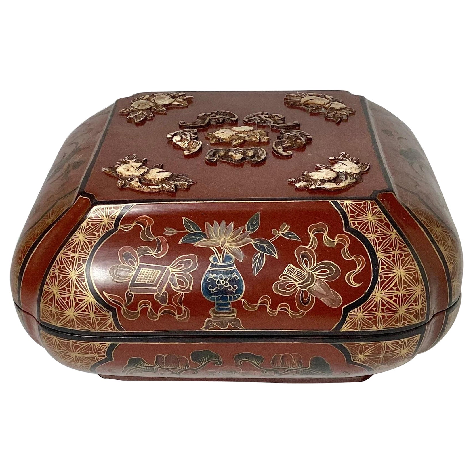 Antique Chinese Lacquer Table Box 1920's