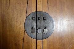 Antique Chinese Lacquered Cabinet with Doors, Drawers and Brass Hardware