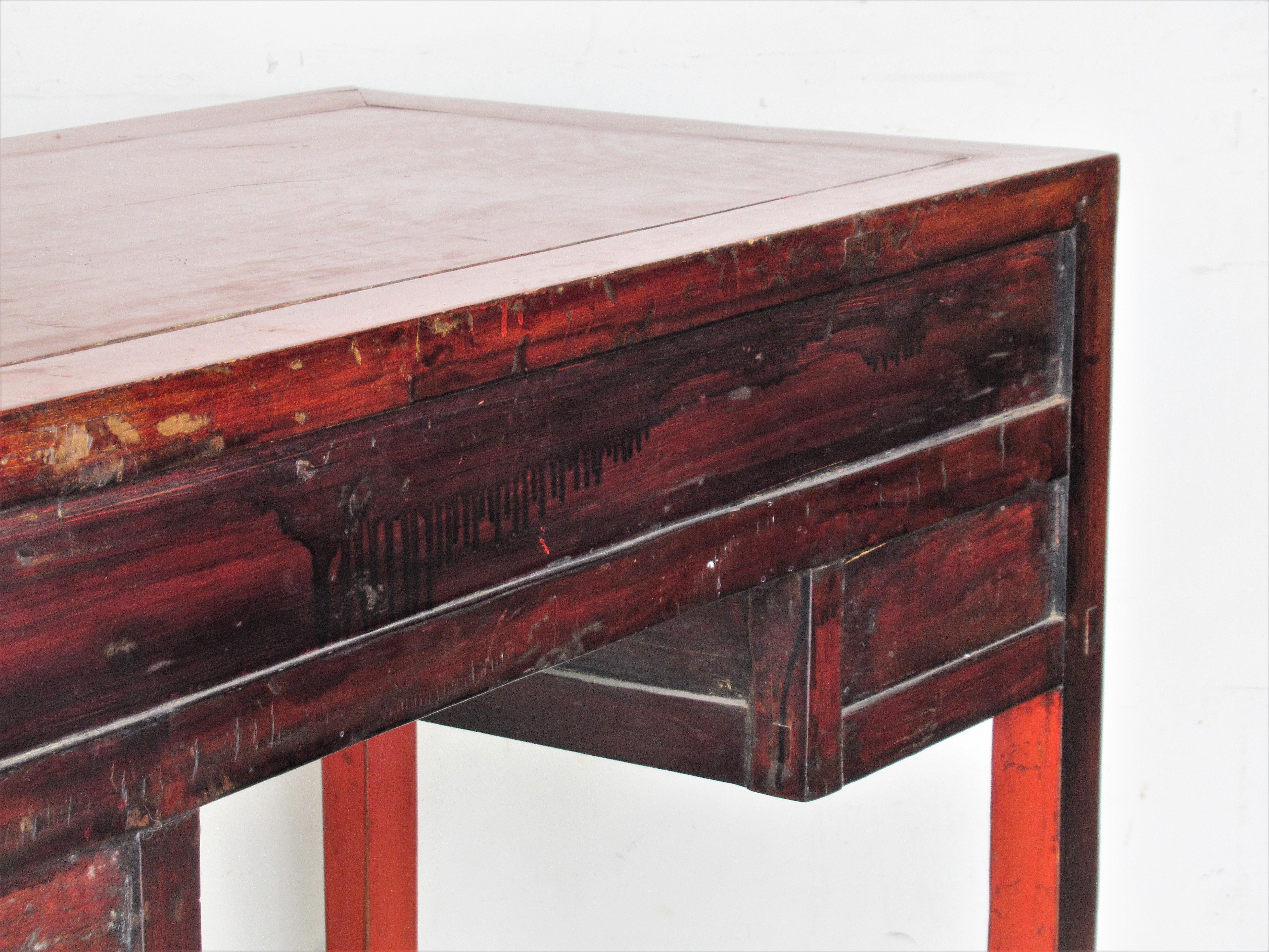 Antique Chinese Lacquered Console Table For Sale 5